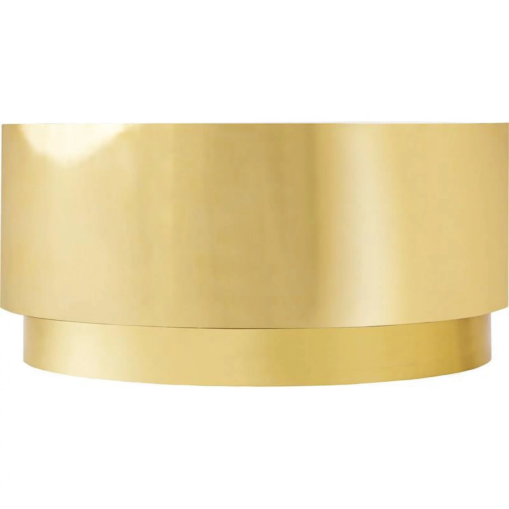 Gold Stainless Steel Drum Coffee Table M165314