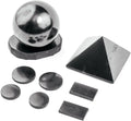 Polished Shungite Pyramid Sphere with Stand 9 pcs D53234