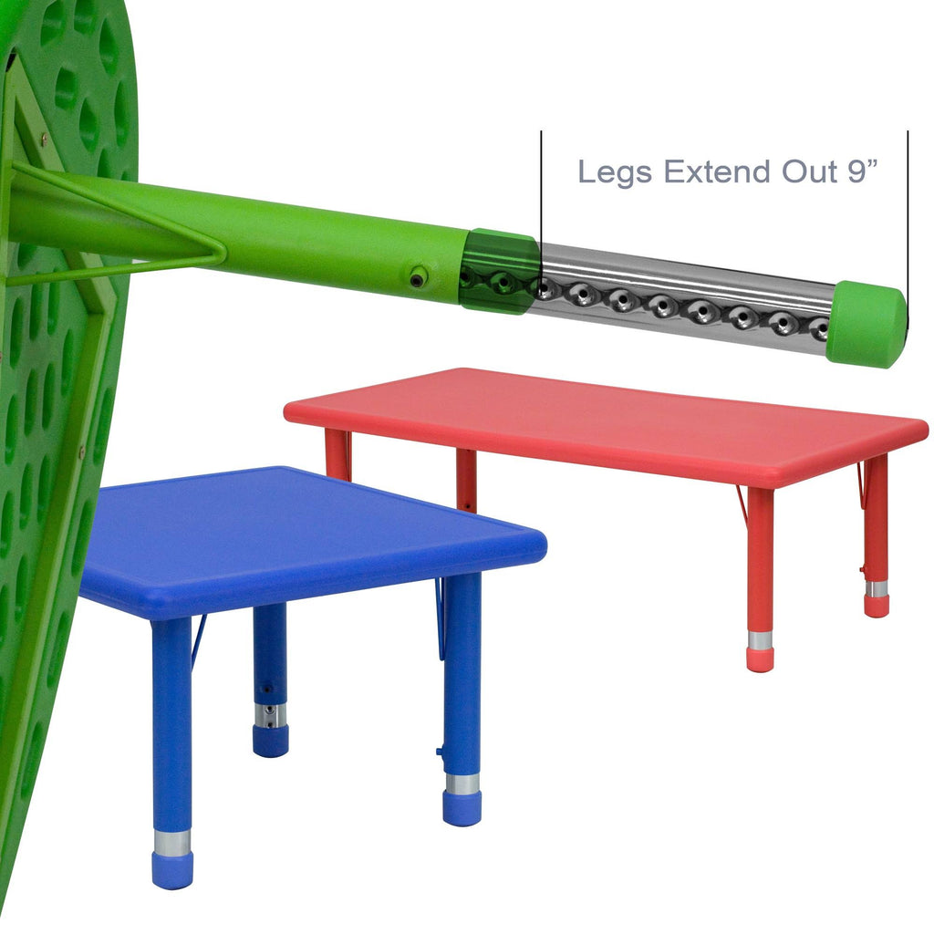 Red Plastic Height Adjustable Activity Table Z9114