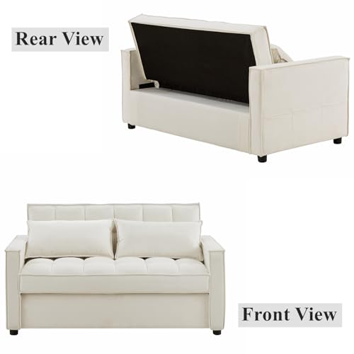 3 in 1 Velvet Sleeper Loveseat with Pull Out Bed P778487