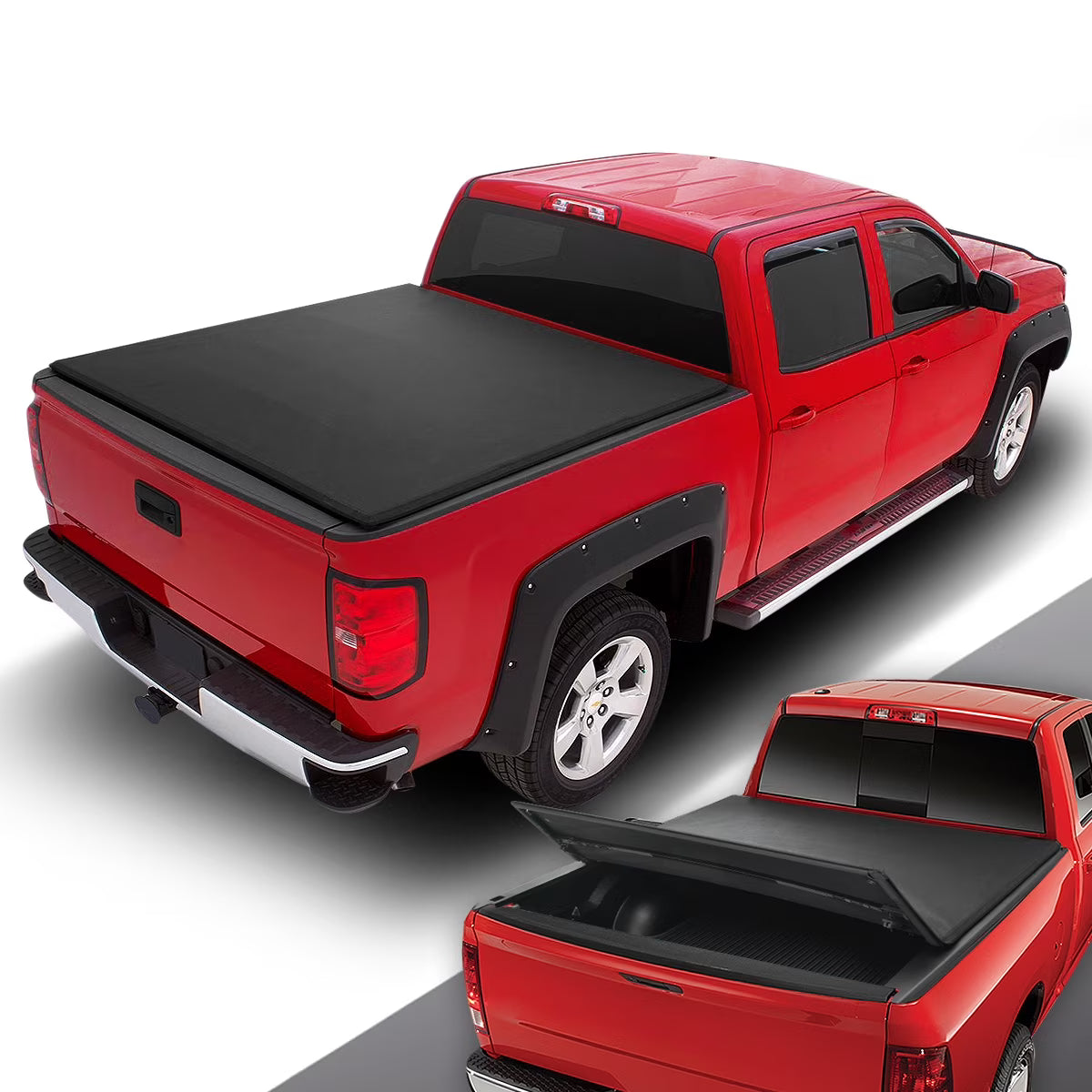 Tri-Fold Soft Top Tonneau Cover for Ford Ranger 6 Ft Short Bed Flareside K679