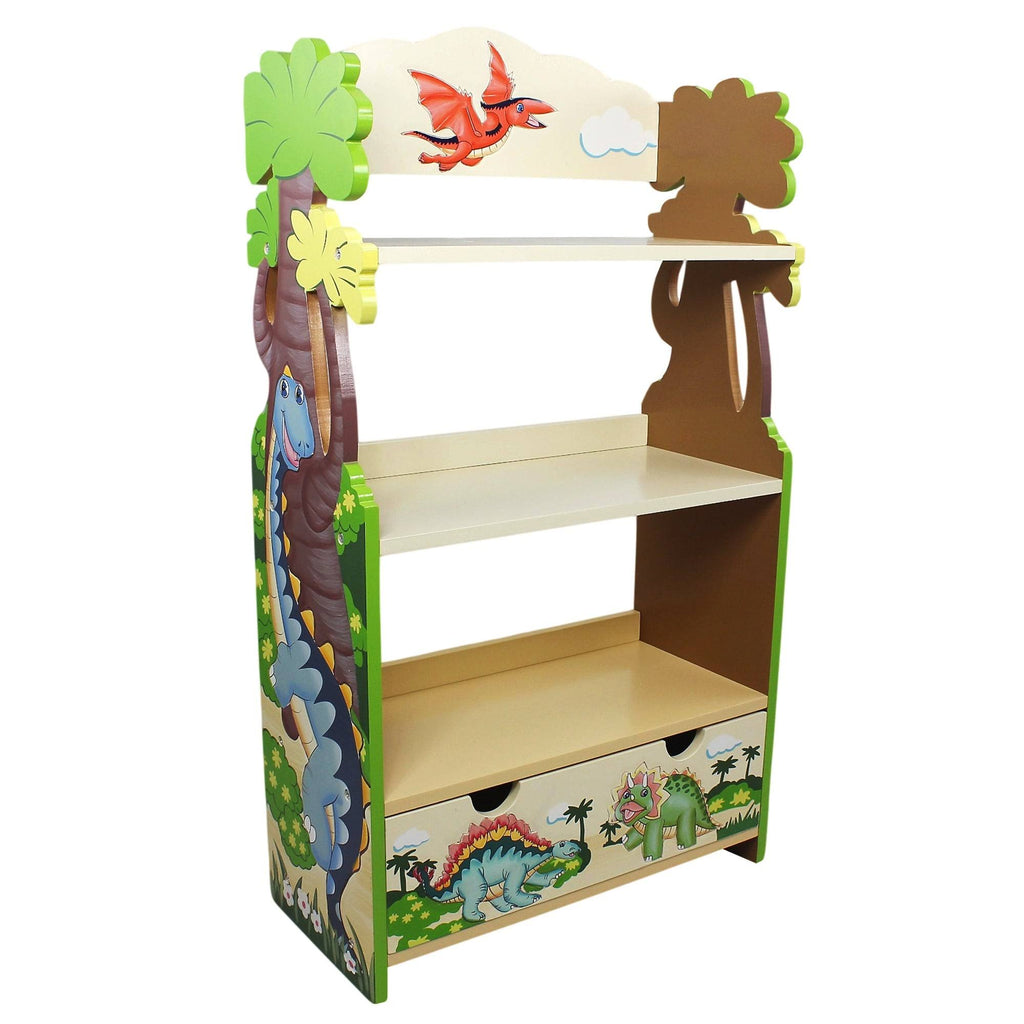 Dinosaur Kingdom Bookcase with 3 Shelves and Drawer O52084