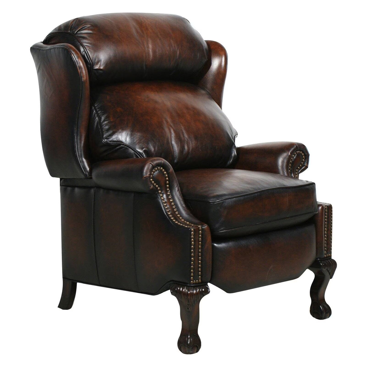 Leather Recliner with Nailheads L8679