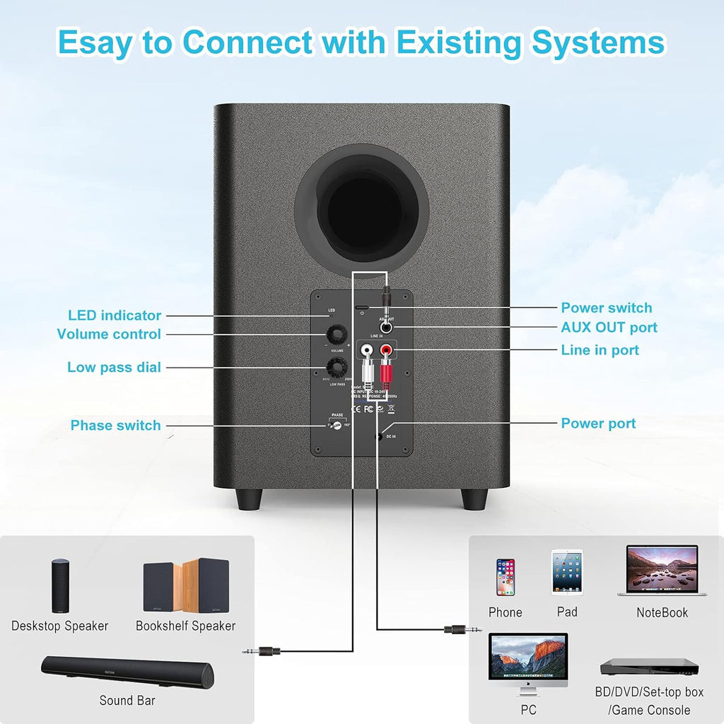 Powered Subwoofer, Black H3895
