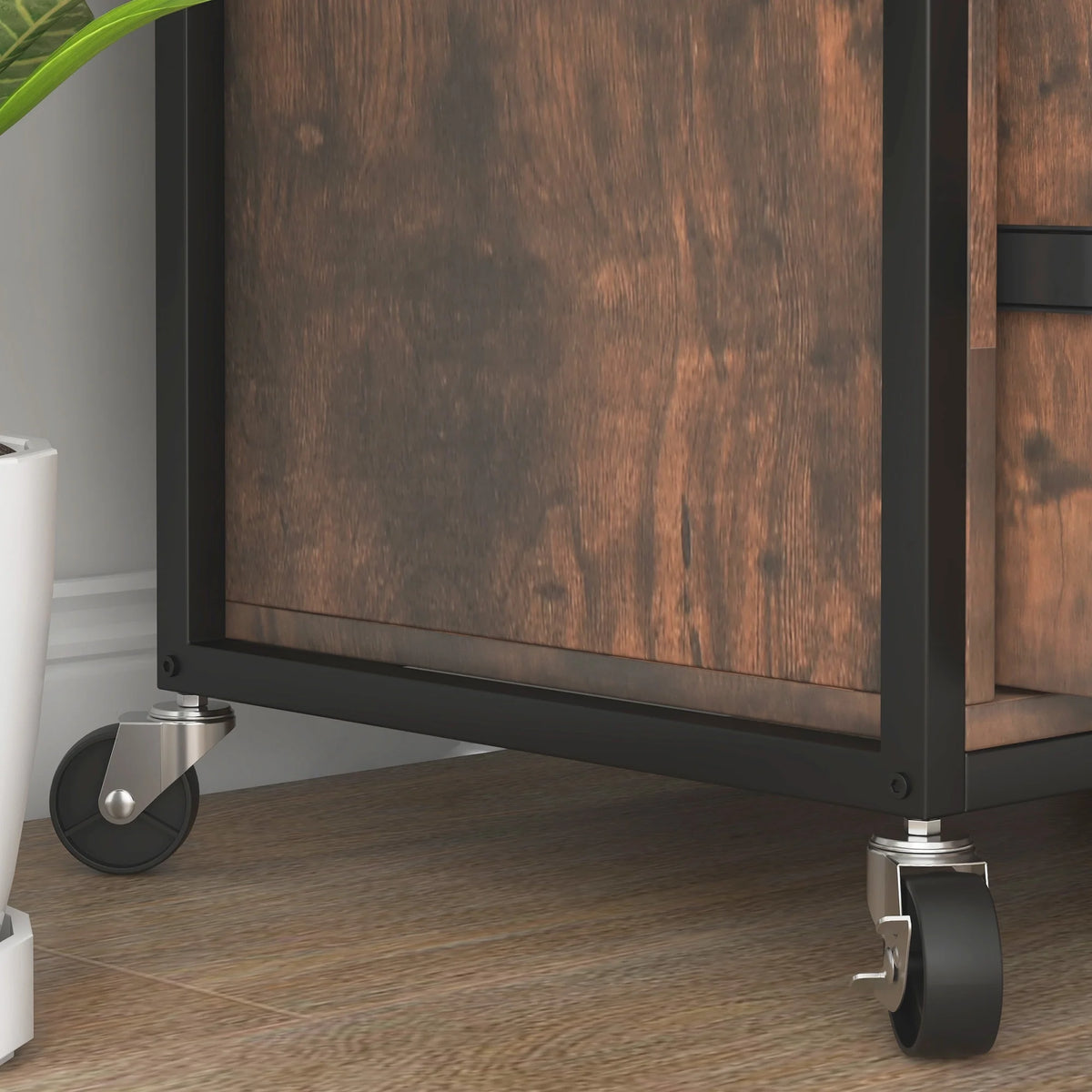 2 Drawer Mobile File Cabinet with Lock & Hanging Bar R175