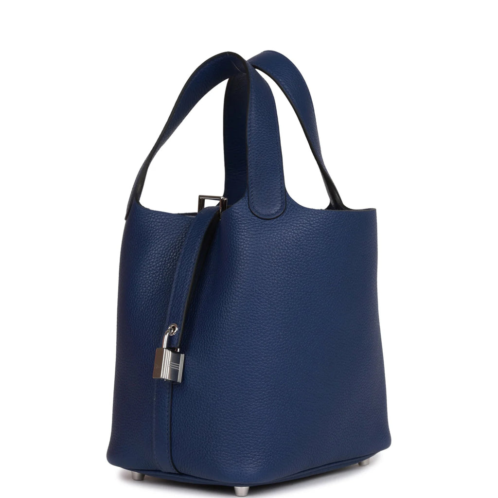 18 Bleu Saphir Palladium Hardware Bucket Bag W424
