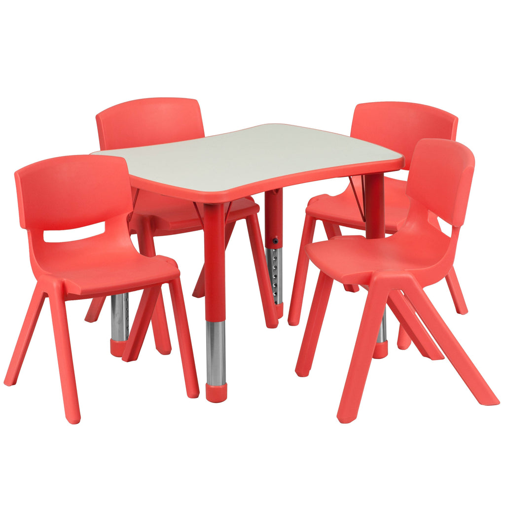 Blue Height-Adjustable Plastic Activity Table Set K658929
