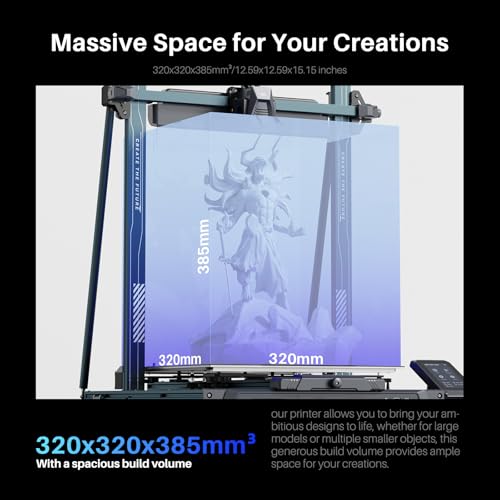 FDM 3D Printer with Auto Bed Leveling, Dual-Gear Direct Extruder, Dual Lead Screw Drive, Removable Capacitive Screen, 8.85x8.85x11in Large Printing Size S31582