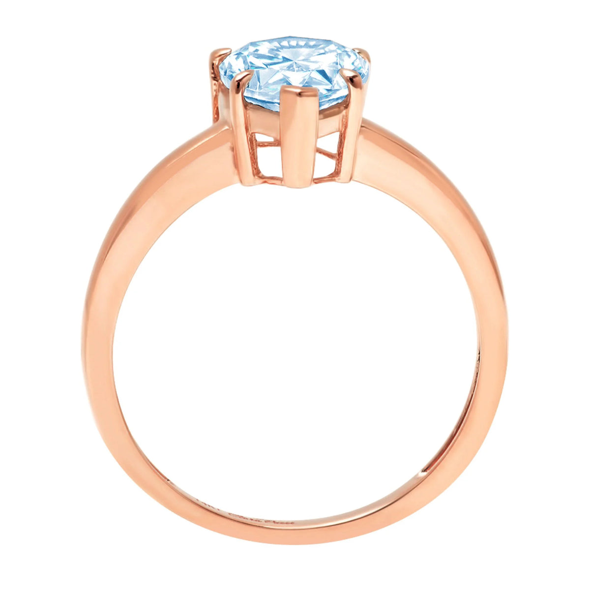 Pear Cut Blue Simulated Diamond 18k Rose Gold Ring Size 10.5 U654975