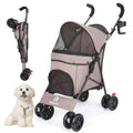 4 Wheels Foldable Pet Dog Stroller with Cup Holder Y6723