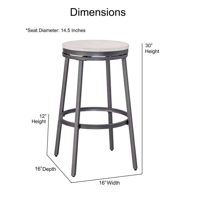 Gray Metal Bar Stool J8177