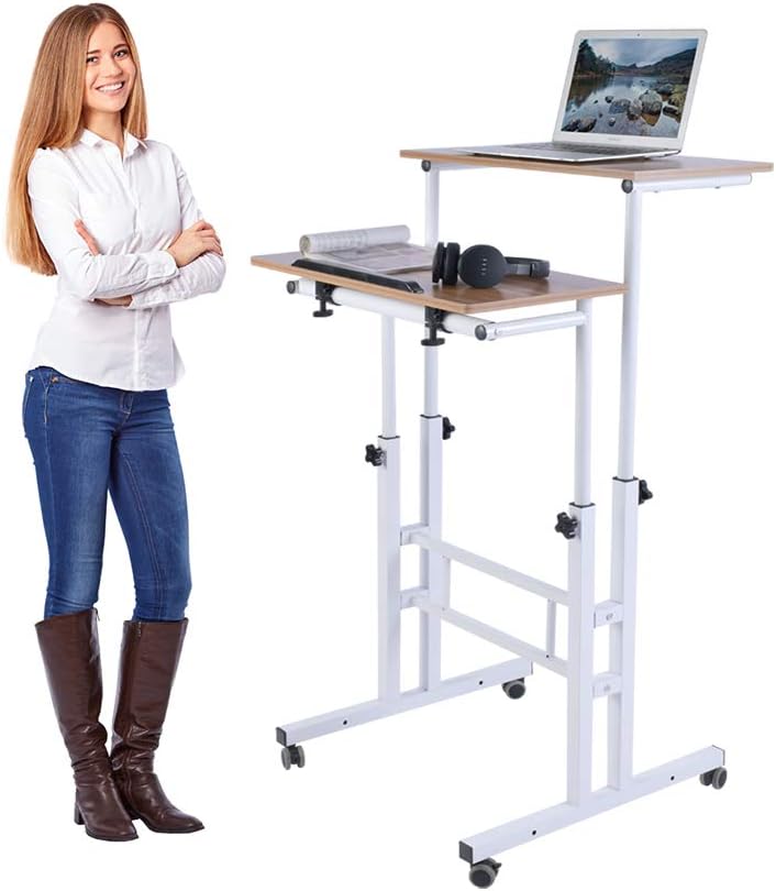 Black Adjustable Mobile Standing Desk K14476