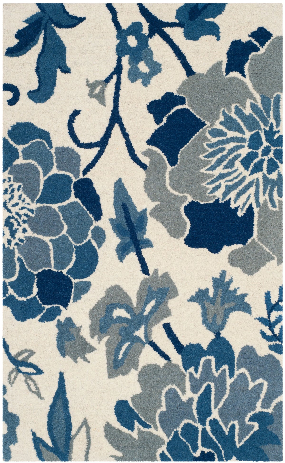 Blue Floral Area Rug 2'6" x 4'3" H45681