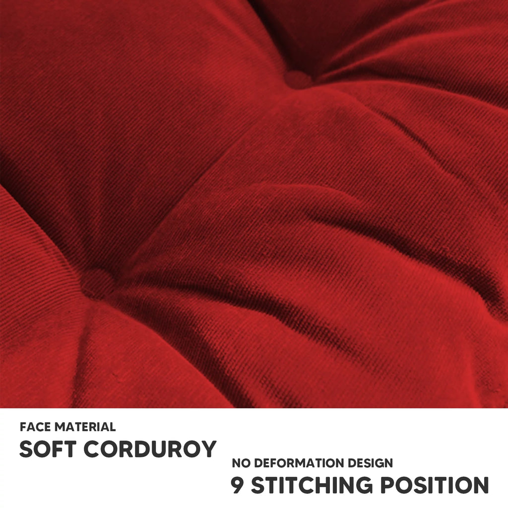 22 Inch Square Cotton Floor Pillow, 2Pcs Wine Red N675880