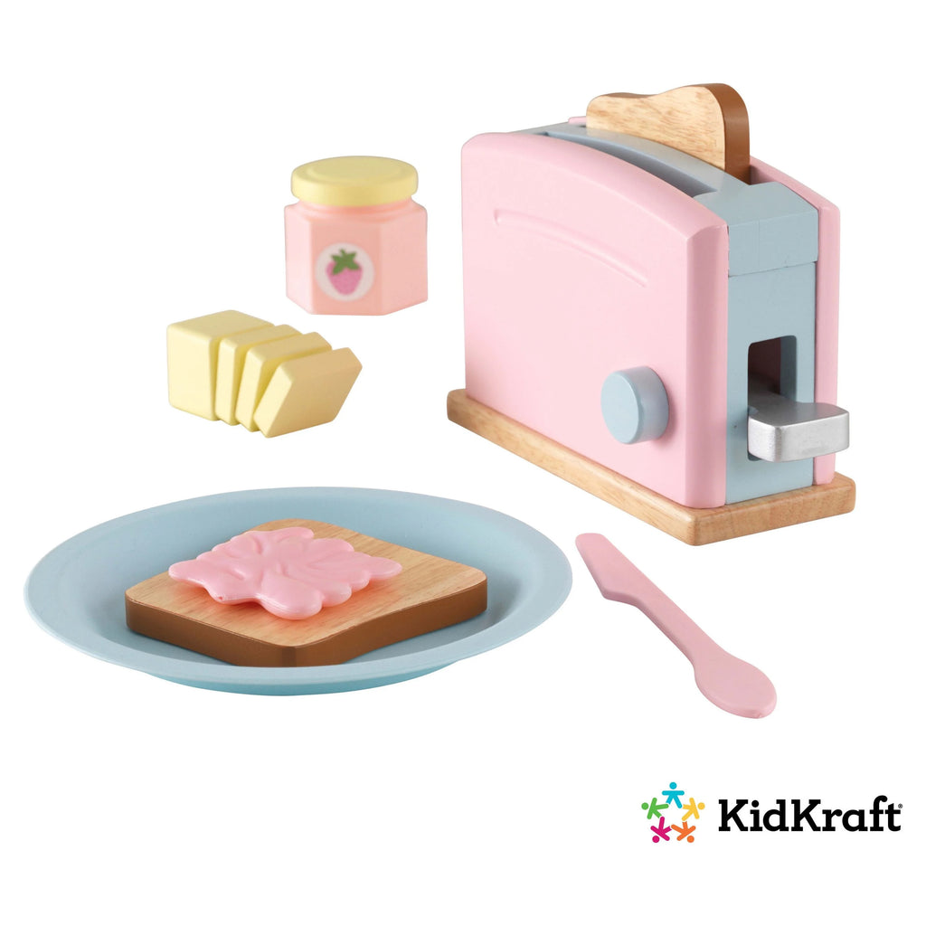Pastel Wooden Toaster Playset with 8 Pieces S4082