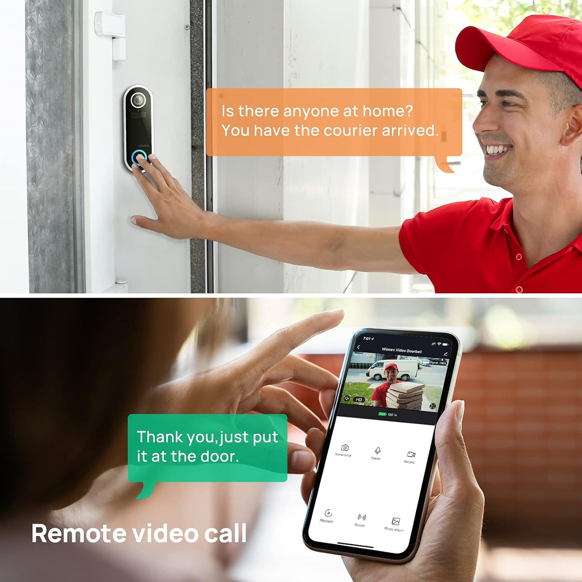 Video Doorbell Camera HD 1080P with Chime, Night Vision, Motion Detection, IP65 Waterproof K261321