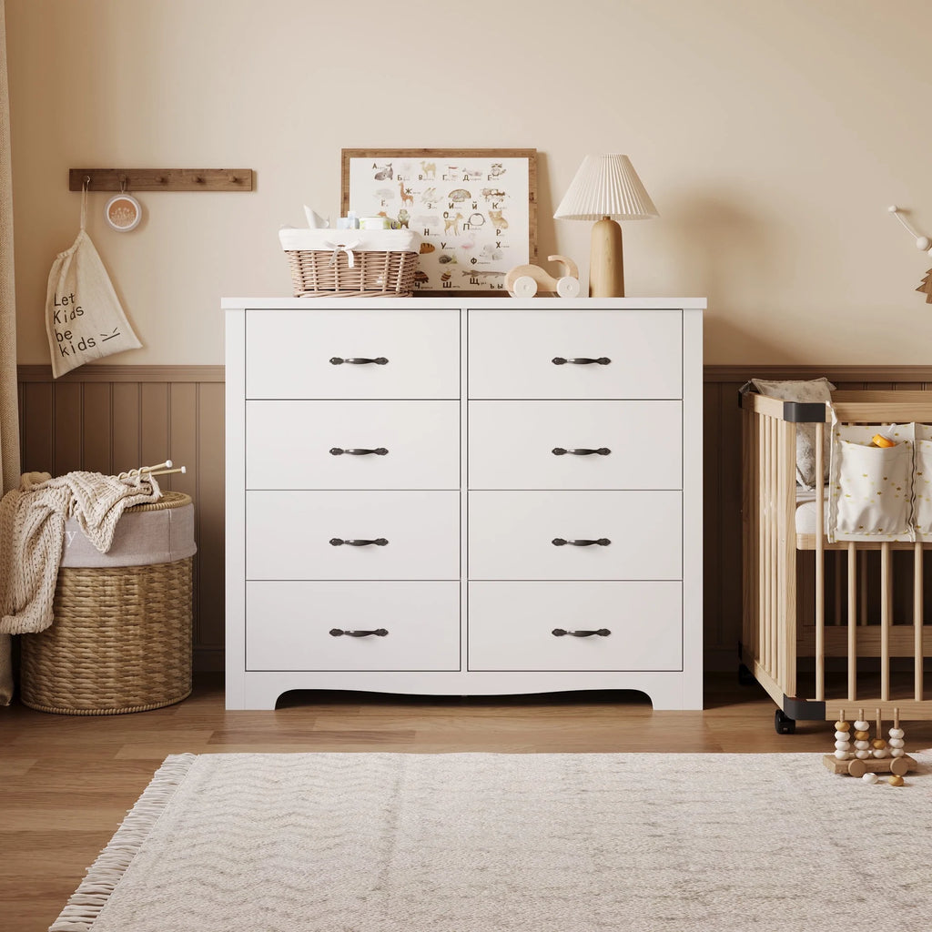 Black 6 Drawer Double Dresser J9851