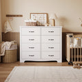 Black 6 Drawer Double Dresser J9851