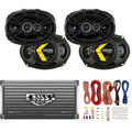6x9 360W Car Speakers 4 Pack + 1600W Amplifier + 8 Gauge Wiring B393324