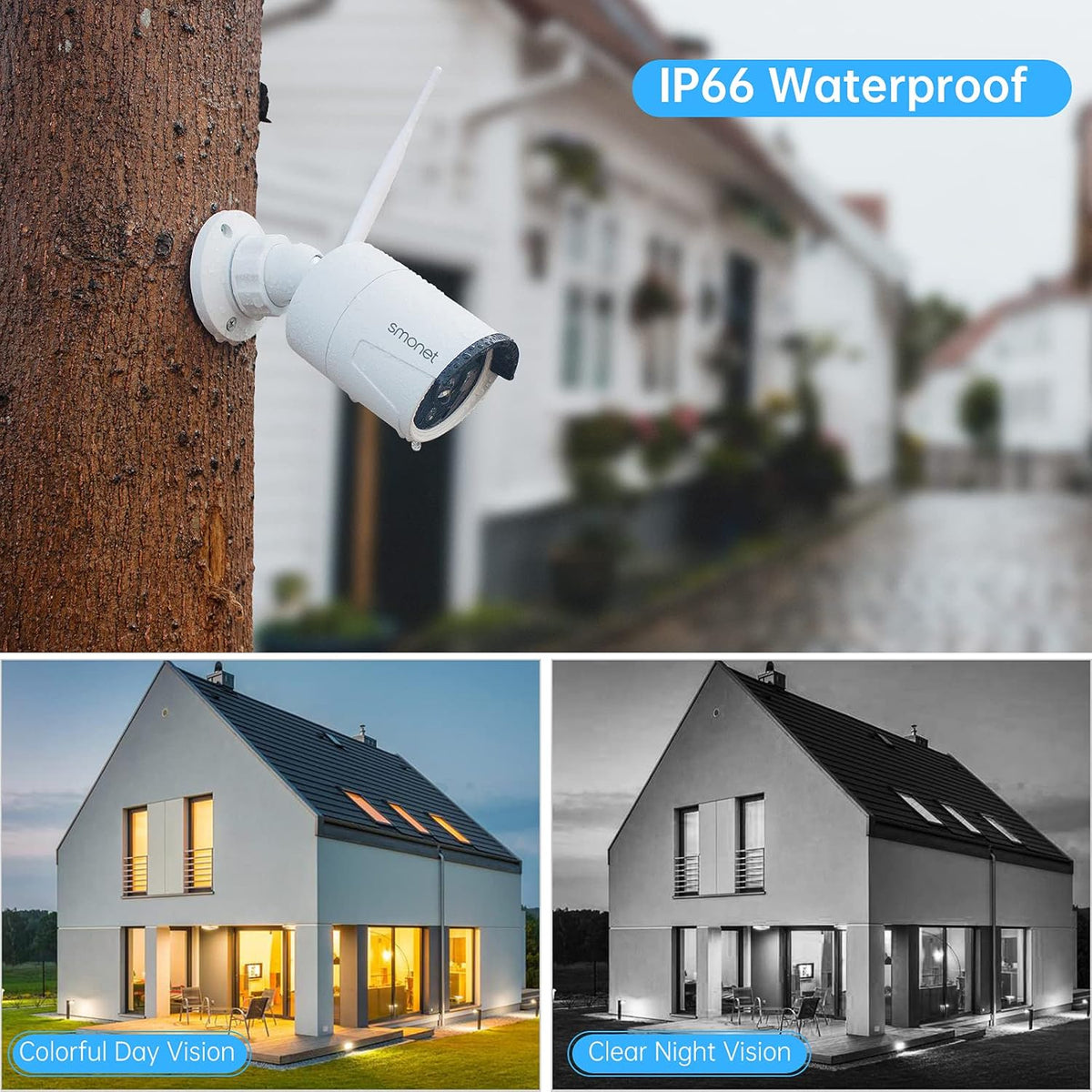 3MP Wireless Security Camera System with 12" Monitor, 8CH NVR Kit, 4Pcs Outdoor Indoor IP Cameras J9504
