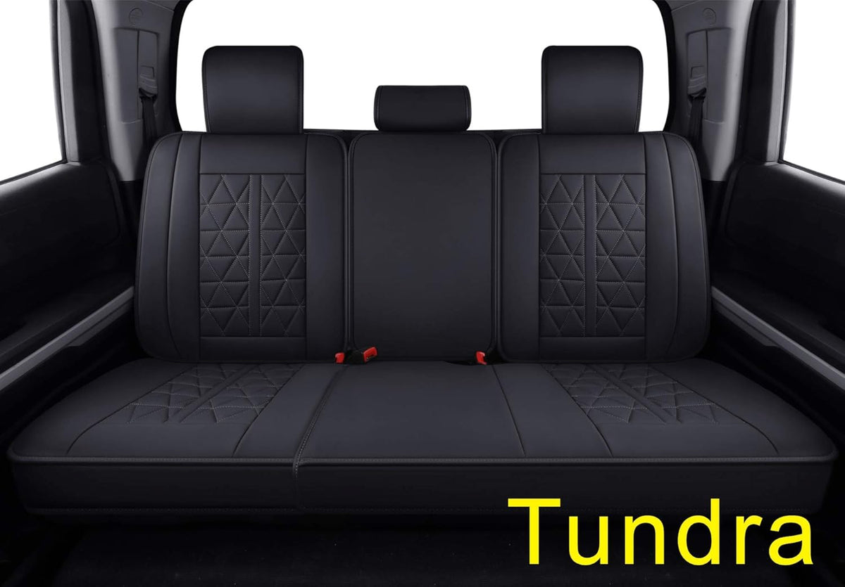 Black Rear Waterproof Faux Leather Seat Covers E9792