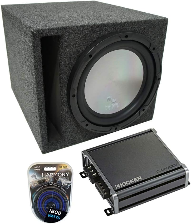 Single 12 Sub Box & CXA800.1 Car Stereo Bundle I1848