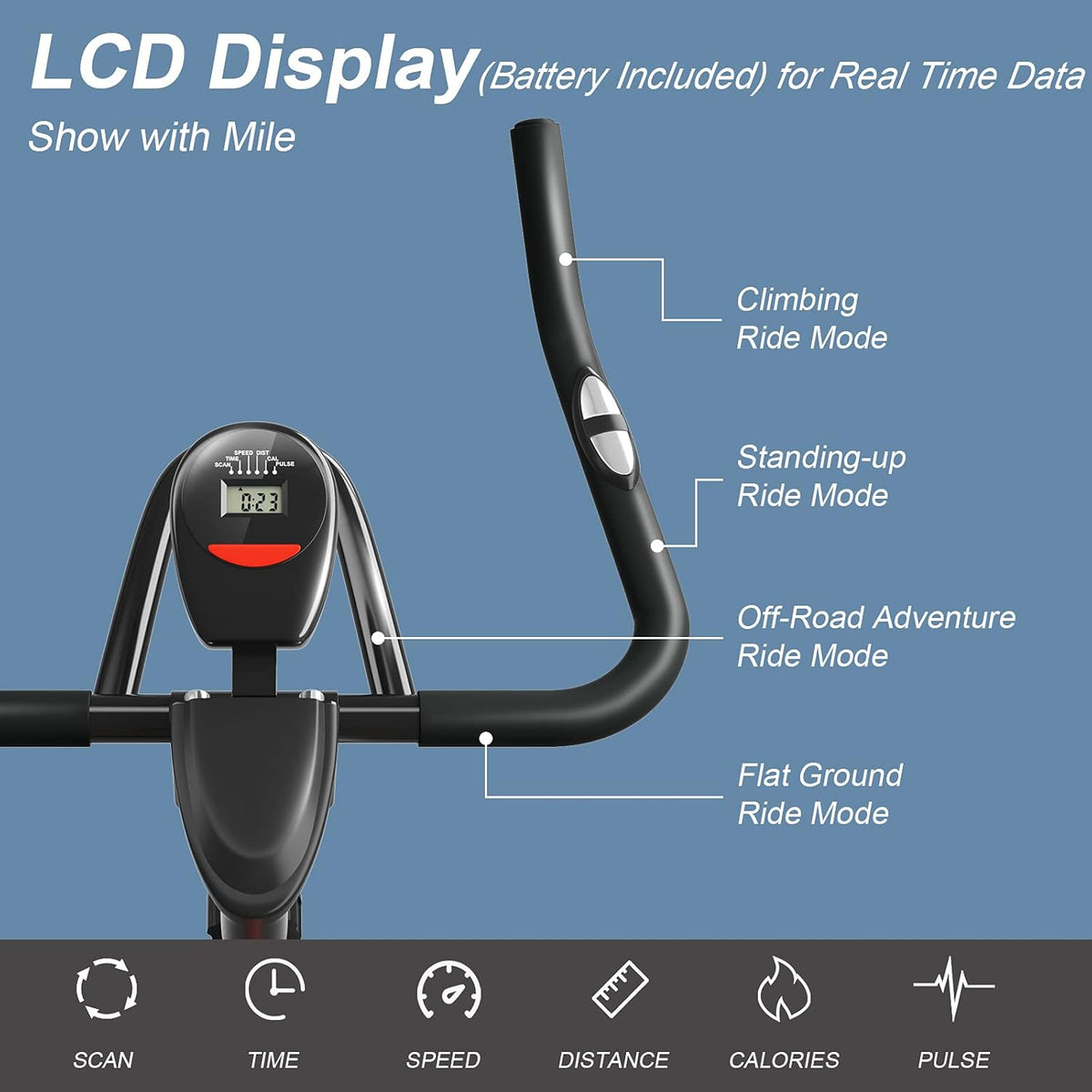 Magnetic Belt Drive Indoor Exercise Cycling Bike with LCD Monitor D60585