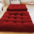 22 Inch Square Cotton Floor Pillow, 2Pcs Wine Red N675880