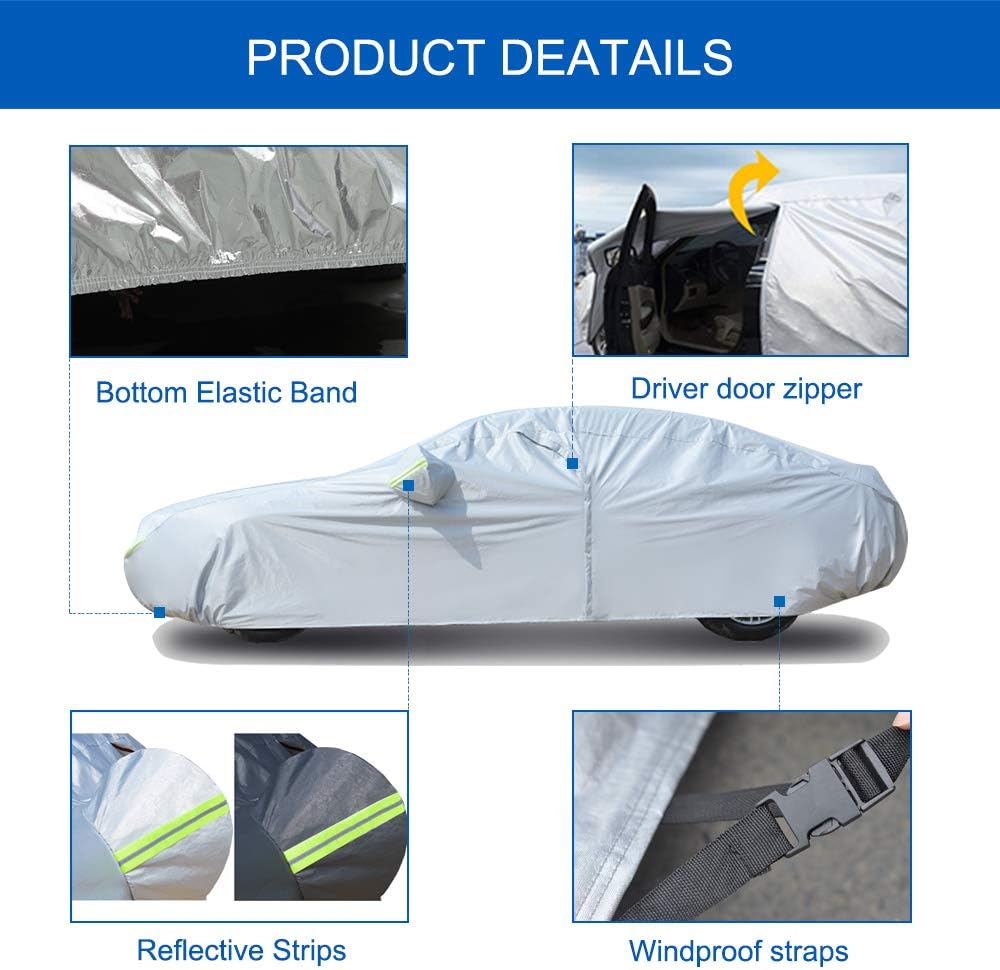 Oxford Car Cover Waterproof All Weather 193 X 72 X 59 inch J1163