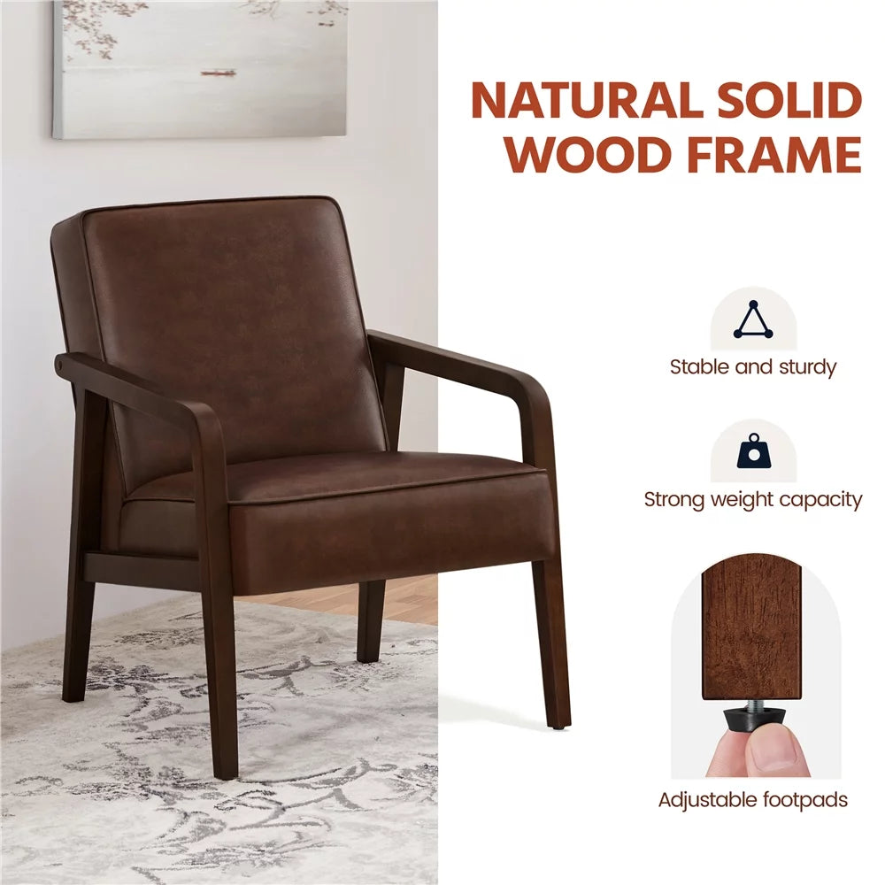 Dark Brown Upholstered Accent Chair Z319
