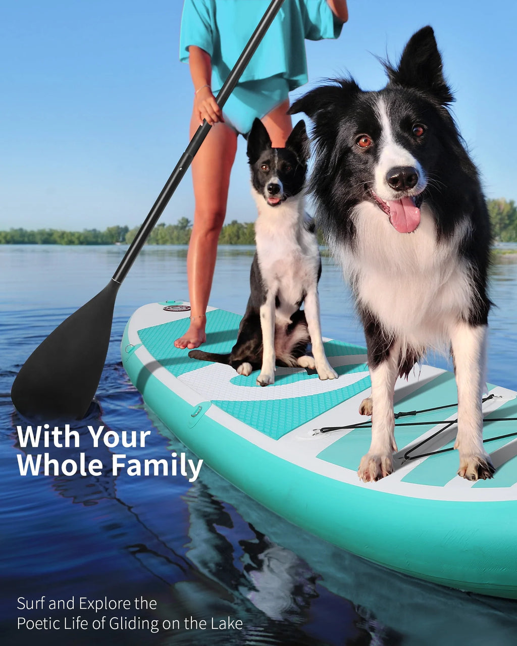 10' Green Inflatable Paddle Board with Carry Bag Y402403