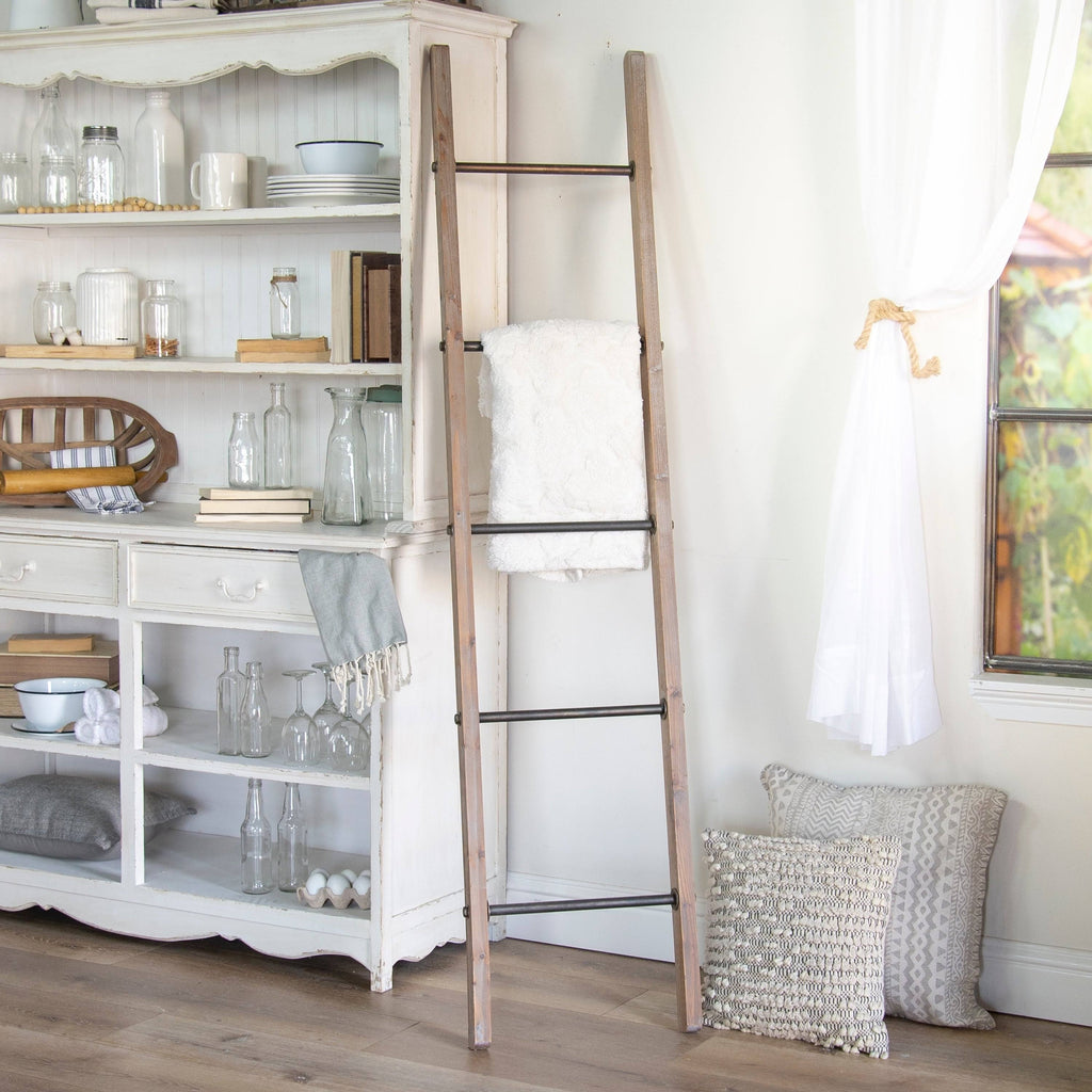Brown Wooden Ladder Wall Decor L214