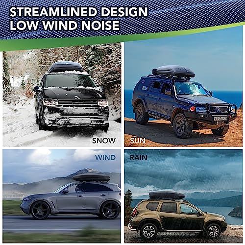 12 Cubic Feet Hard Shell Top Mount Rooftop Cargo Box with Dual-Side Opening J62281