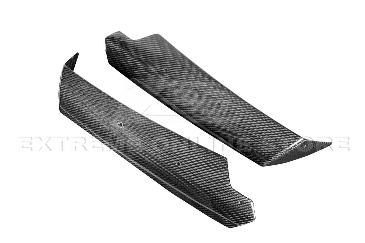 Carbon Fiber Rear Wing Spoiler Side Winglets Extension Pair A23994