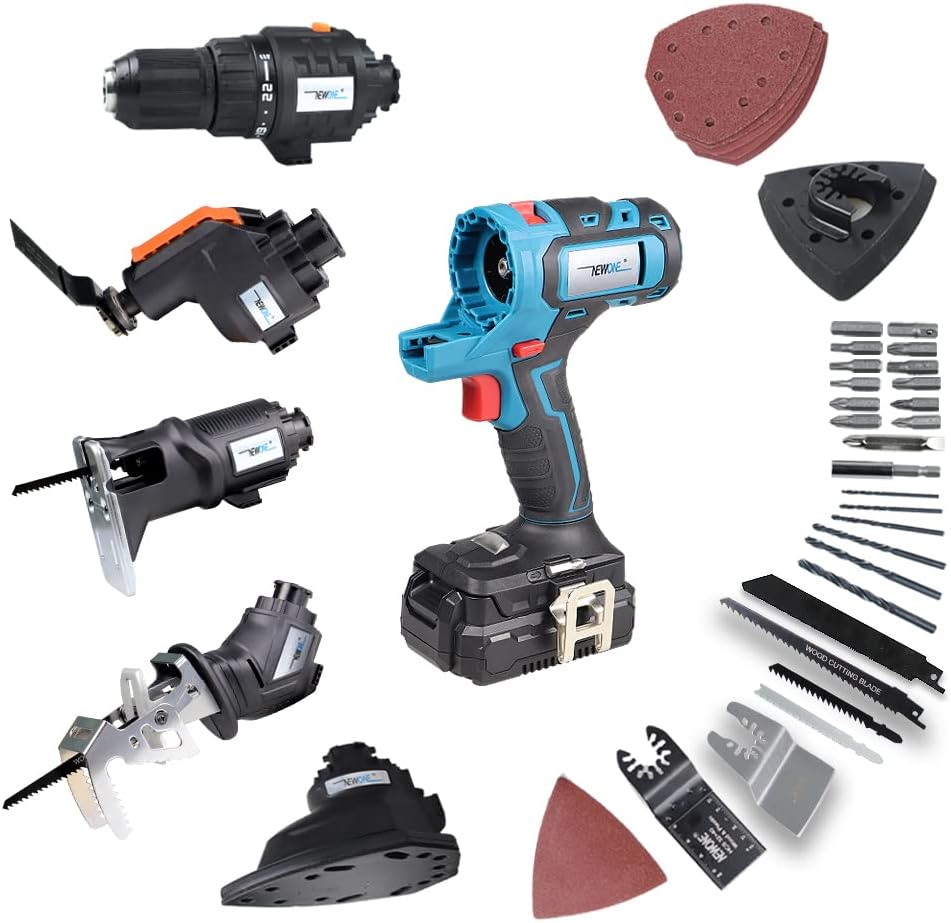 20V MAX Power Tool Combo Kit with Case, 4-Tool Attachments Drill, Reciprocating Saw, Oscillating Tool, Sander A176
