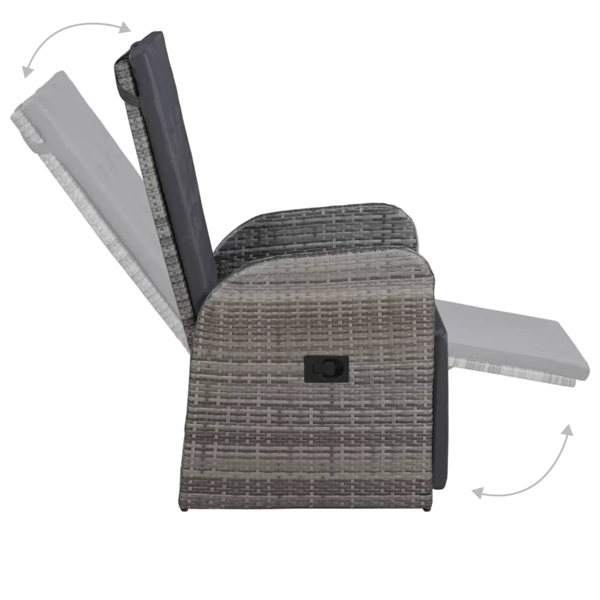 3 Piece Bistro Set with Cushions Poly Rattan Gray W537275
