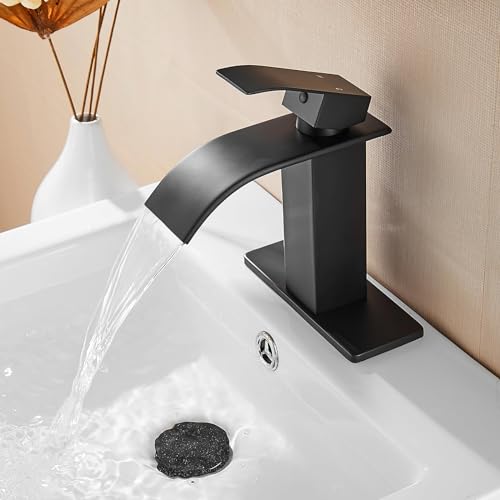 Tall Matte Black Vessel Sink Faucet F1580