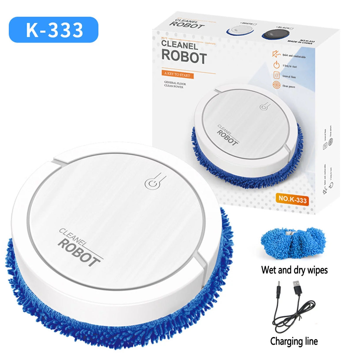 White Intelligent Mopping Robot Q72537