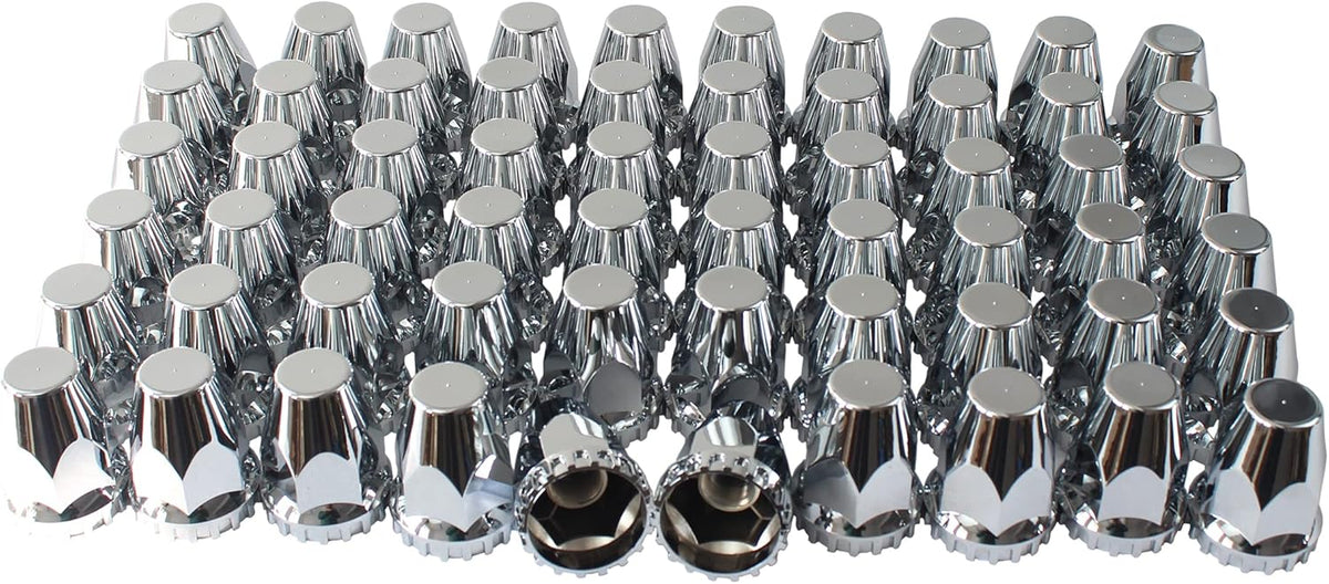 60 Pc Chrome ABS Plastic Screw on Lug Nut Covers with Flange J69368