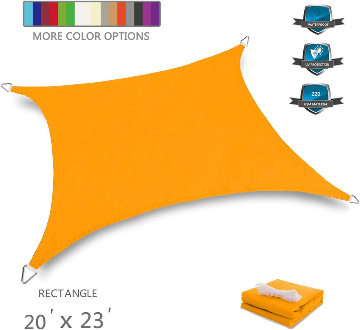 Blue Rectangle Sun Shade Sail 10' x 13' R912