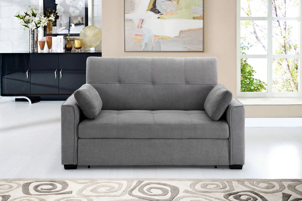 Light Gray Queen Size Chenille Sleeper Sofa A742
