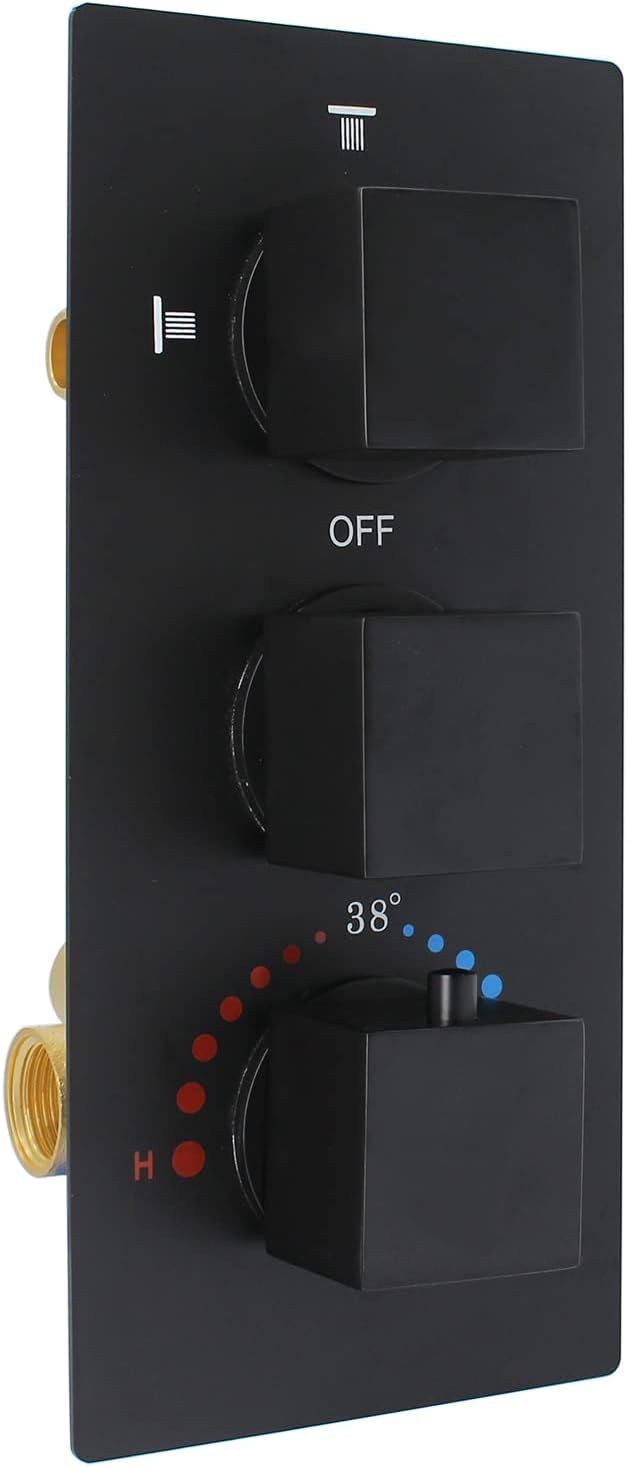 Matte Black 3 Way Brass Shower Valve Z7236