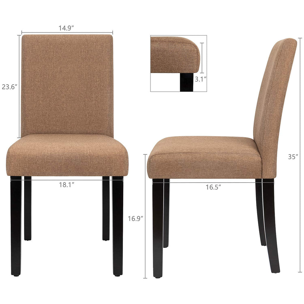 Set of 4 Upholstered Dining Chairs with Wood Legs K7534