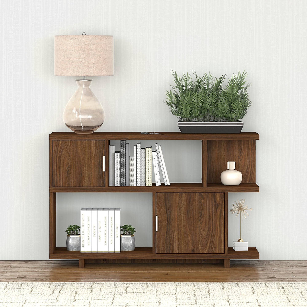 Modern Walnut Console Table with Storage L714