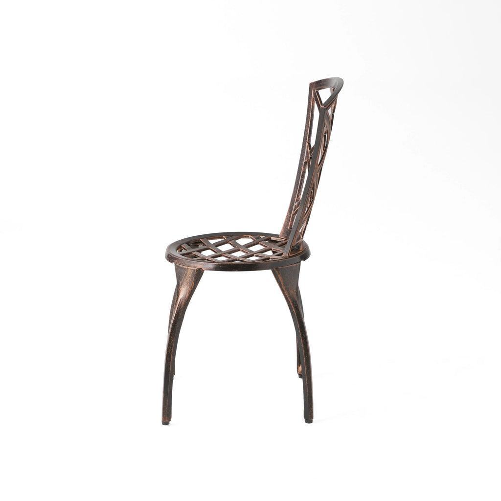 Modern Outdoor Cast Aluminum 3 Piece Bistro Set U41894