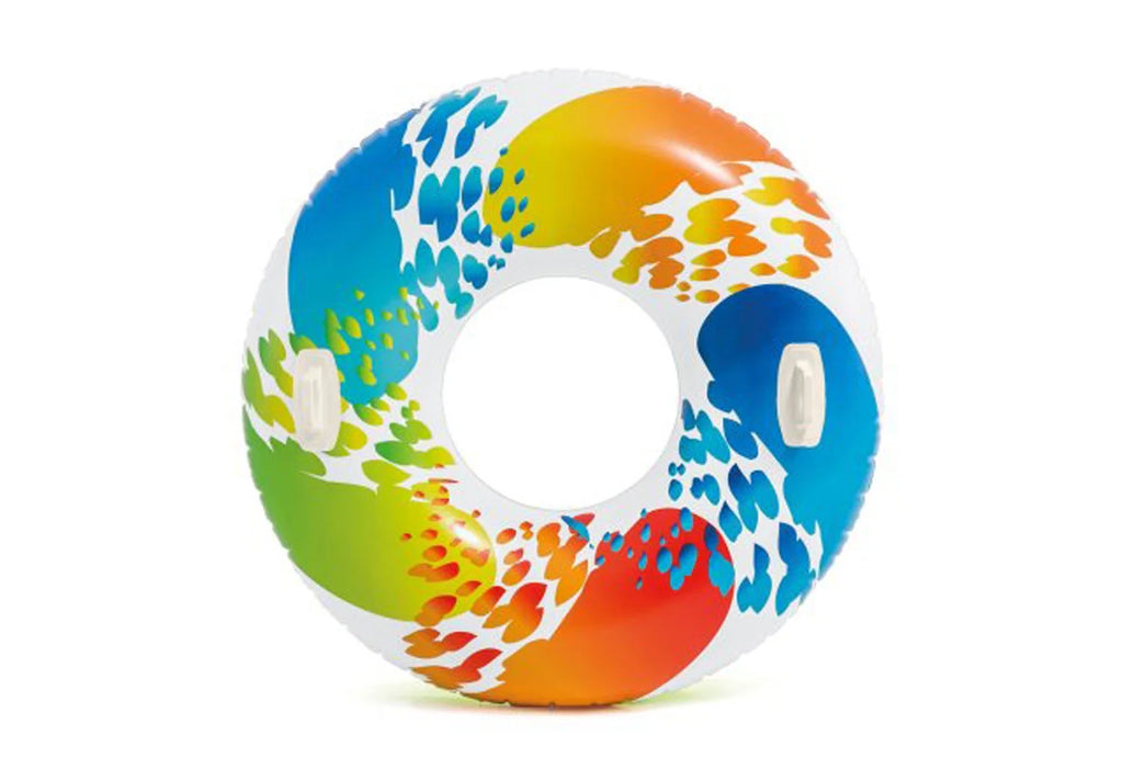 Inflatable 47" Color Whirl Tube Pool Raft with Handles (6 Pack) Y76179