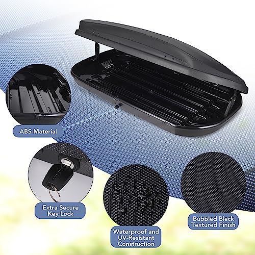 12 Cubic Feet Hard Shell Top Mount Rooftop Cargo Box with Dual-Side Opening J62281