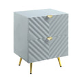 Gray High Gloss 2 Drawer Nightstand L430989