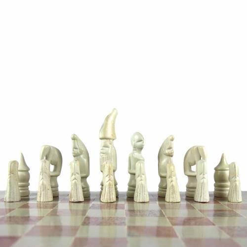 Hand Carved Soapstone Chess Set J886