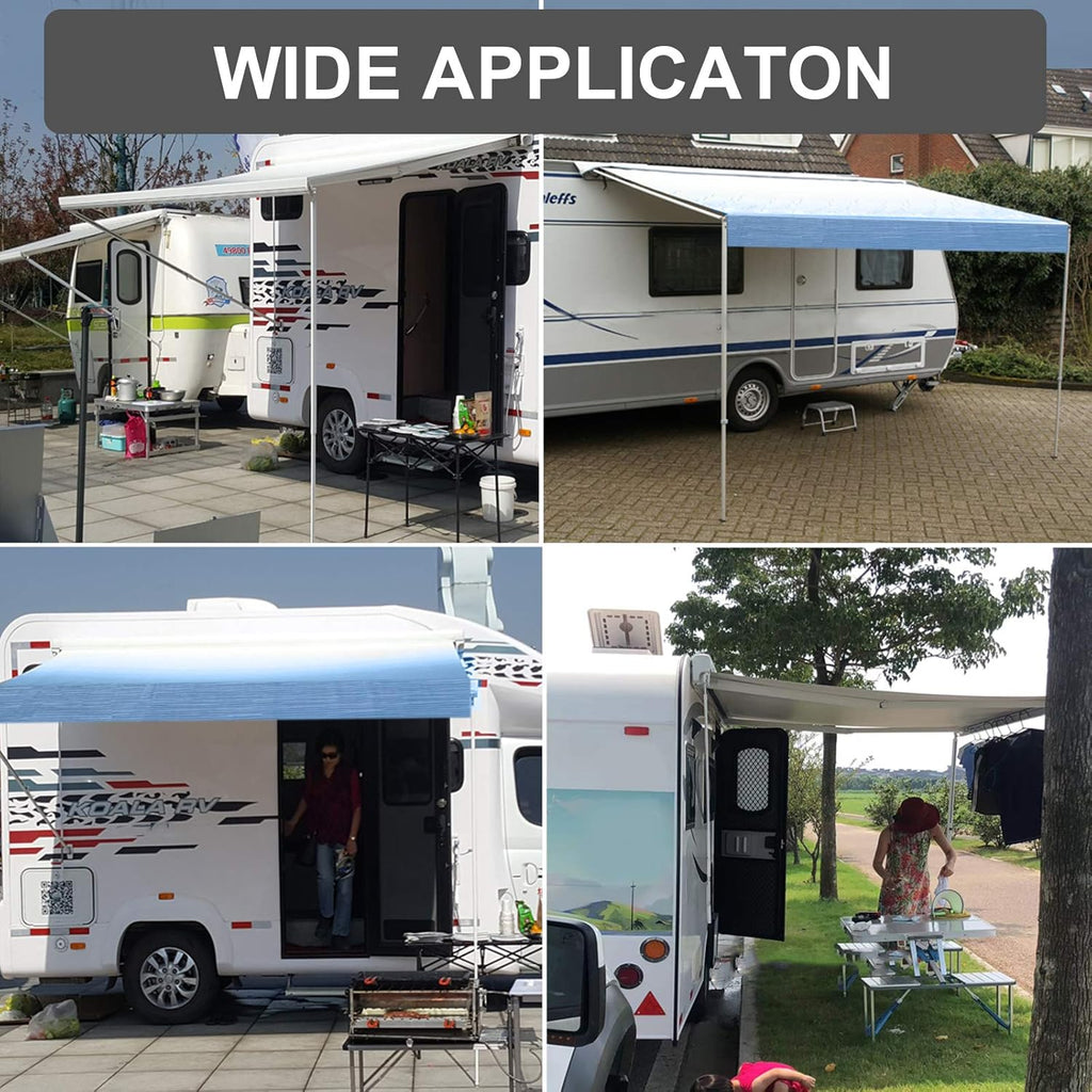 Waterproof Vinyl RV Awning Fabric Shade Screen - 18' F627173